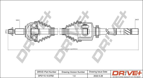 Dr!ve+ DP2110.10.0782 - Drive Shaft autospares.lv