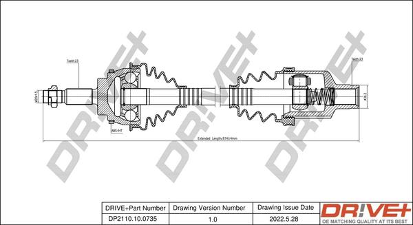 Dr!ve+ DP2110.10.0735 - Drive Shaft autospares.lv