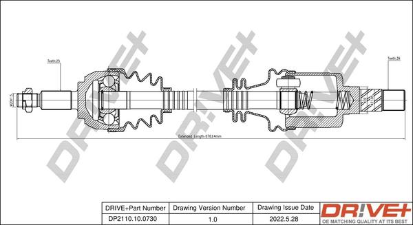 Dr!ve+ DP2110.10.0730 - Drive Shaft autospares.lv