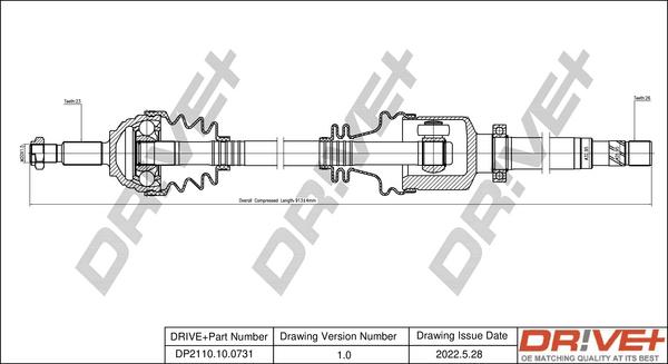 Dr!ve+ DP2110.10.0731 - Drive Shaft autospares.lv