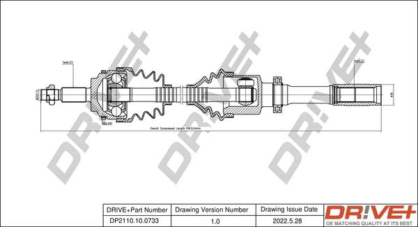 Dr!ve+ DP2110.10.0733 - Drive Shaft autospares.lv