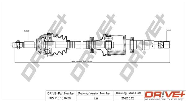 Dr!ve+ DP2110.10.0729 - Drive Shaft autospares.lv