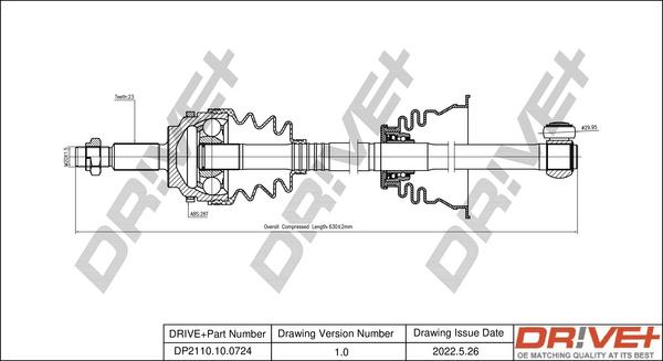 Dr!ve+ DP2110.10.0724 - Drive Shaft autospares.lv