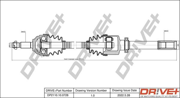 Dr!ve+ DP2110.10.0728 - Drive Shaft autospares.lv