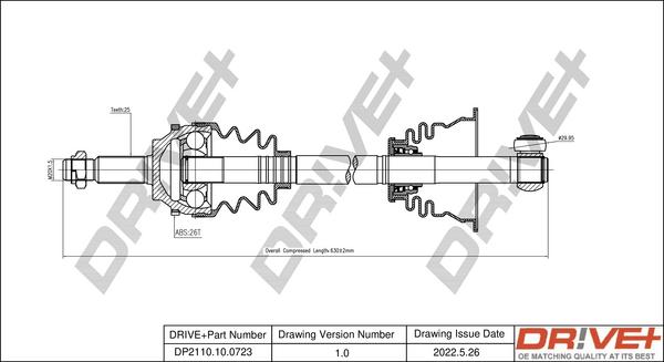 Dr!ve+ DP2110.10.0723 - Drive Shaft autospares.lv