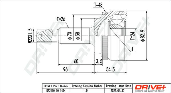 Dr!ve+ DP2110.10.1494 - Joint Kit, drive shaft autospares.lv