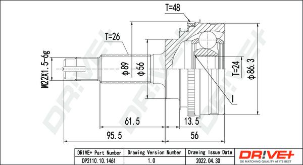 Dr!ve+ DP2110.10.1461 - Joint Kit, drive shaft autospares.lv