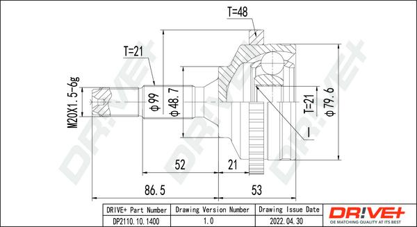 Dr!ve+ DP2110.10.1400 - Joint Kit, drive shaft autospares.lv