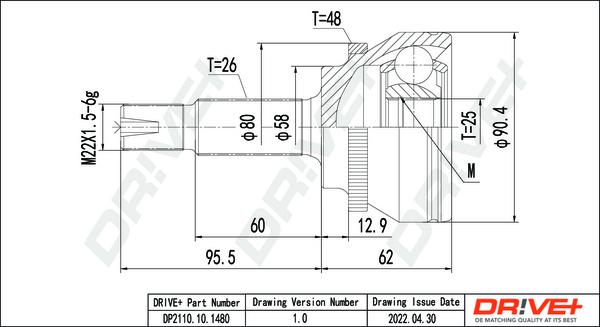 Dr!ve+ DP2110.10.1480 - Joint Kit, drive shaft autospares.lv