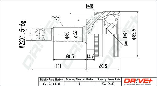 Dr!ve+ DP2110.10.1481 - Joint Kit, drive shaft autospares.lv