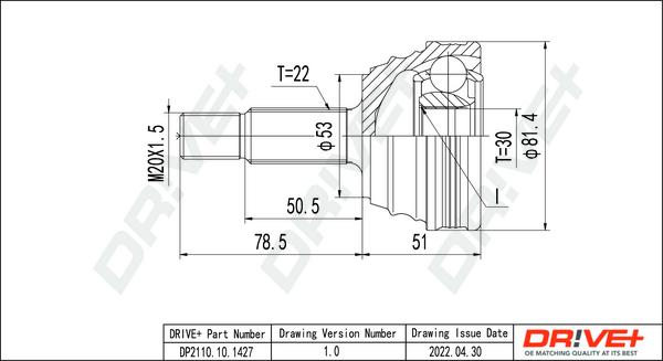 Dr!ve+ DP2110.10.1427 - Joint Kit, drive shaft autospares.lv