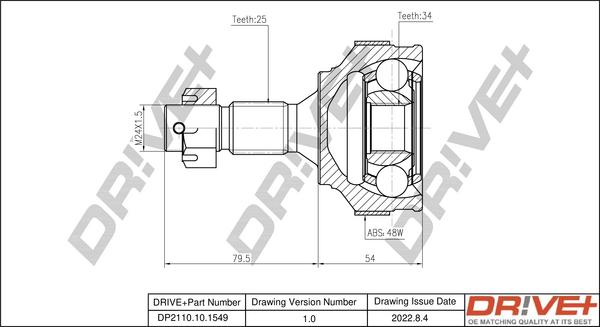 Dr!ve+ DP2110.10.1549 - Joint Kit, drive shaft autospares.lv