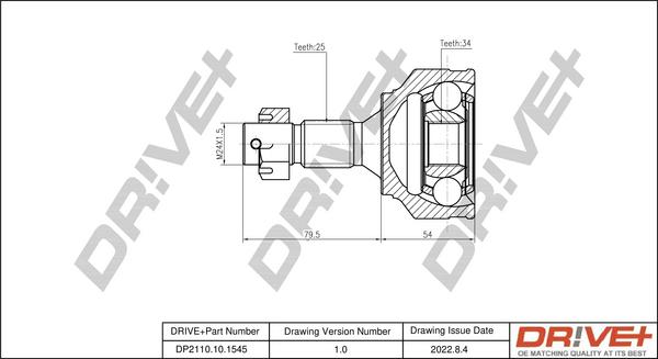 Dr!ve+ DP2110.10.1545 - Joint Kit, drive shaft autospares.lv