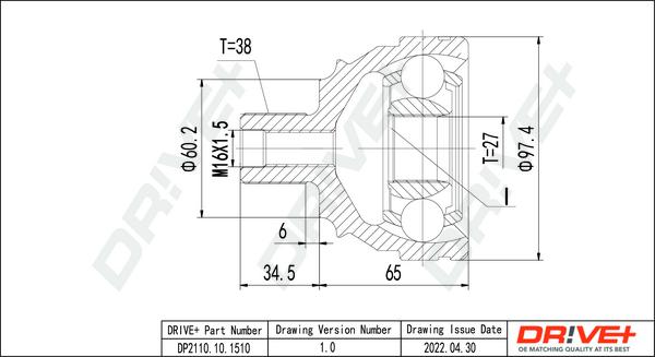 Dr!ve+ DP2110.10.1510 - Joint Kit, drive shaft autospares.lv