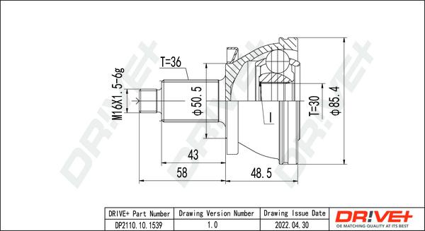 Dr!ve+ DP2110.10.1539 - Joint Kit, drive shaft autospares.lv