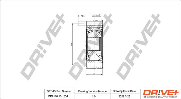 Dr!ve+ DP2110.10.1654 - Joint Kit, drive shaft autospares.lv
