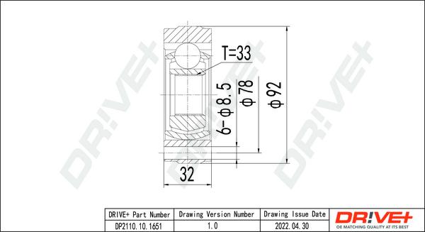 Dr!ve+ DP2110.10.1651 - Joint Kit, drive shaft autospares.lv