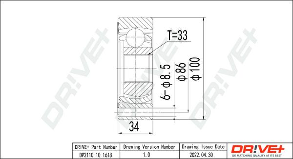 Dr!ve+ DP2110.10.1618 - Joint Kit, drive shaft autospares.lv