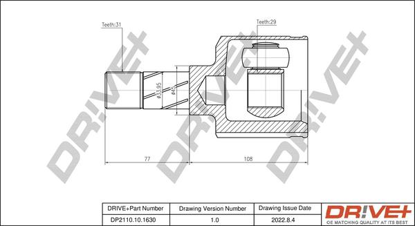 Dr!ve+ DP2110.10.1630 - Joint Kit, drive shaft autospares.lv