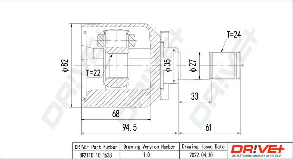 Dr!ve+ DP2110.10.1638 - Joint Kit, drive shaft autospares.lv