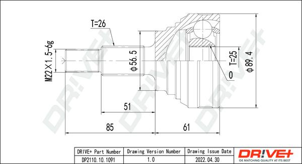 Dr!ve+ DP2110.10.1091 - Joint Kit, drive shaft autospares.lv