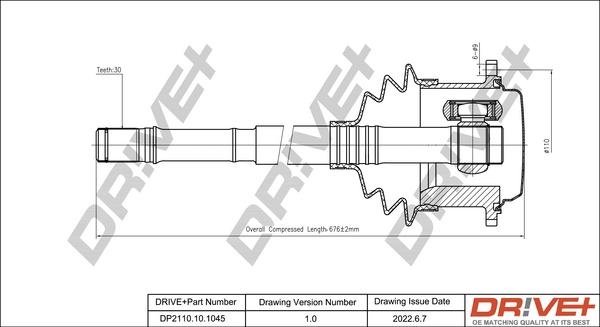 Dr!ve+ DP2110.10.1045 - Drive Shaft autospares.lv