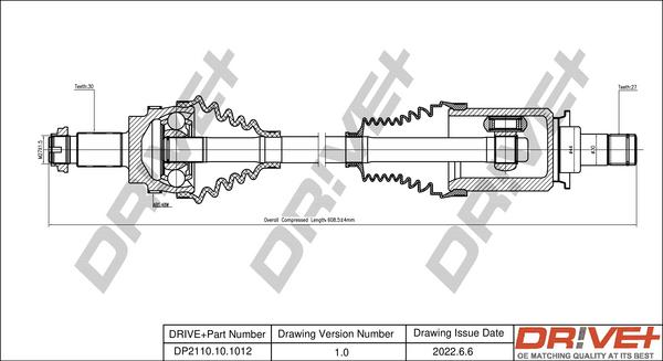 Dr!ve+ DP2110.10.1012 - Drive Shaft autospares.lv