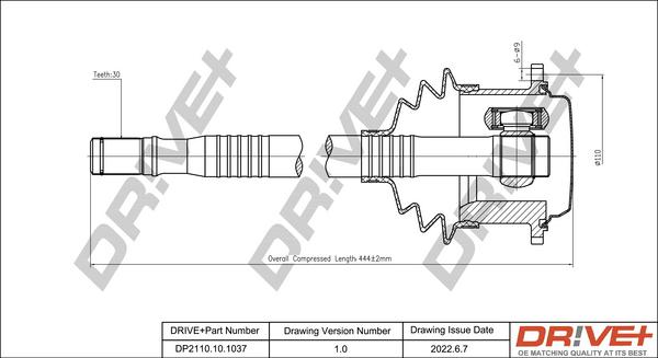 Dr!ve+ DP2110.10.1037 - Drive Shaft autospares.lv