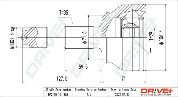 Dr!ve+ DP2110.10.1155 - Joint Kit, drive shaft autospares.lv