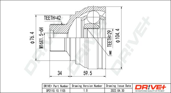 Dr!ve+ DP2110.10.1105 - Joint Kit, drive shaft autospares.lv