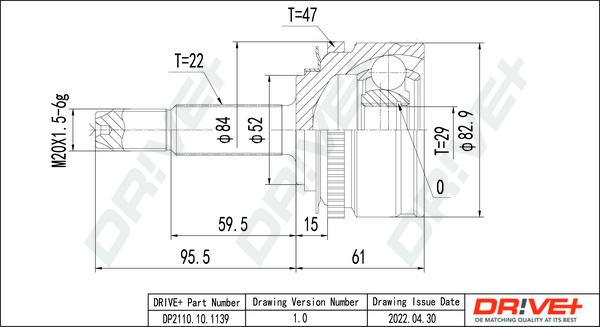 Dr!ve+ DP2110.10.1139 - Joint Kit, drive shaft autospares.lv