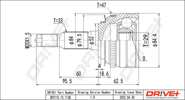 Dr!ve+ DP2110.10.1138 - Joint Kit, drive shaft autospares.lv