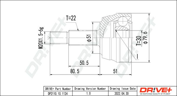 Dr!ve+ DP2110.10.1124 - Joint Kit, drive shaft autospares.lv