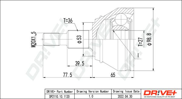 Dr!ve+ DP2110.10.1120 - Joint Kit, drive shaft autospares.lv