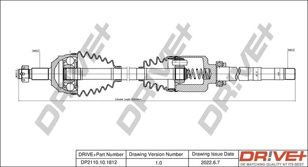 Dr!ve+ DP2110.10.1812 - Drive Shaft autospares.lv