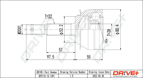 Dr!ve+ DP2110.10.1391 - Joint Kit, drive shaft autospares.lv