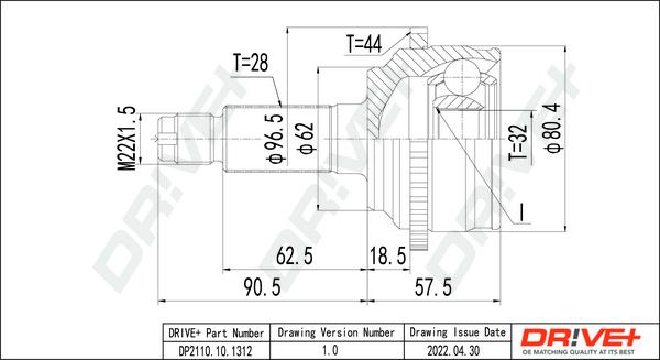 Dr!ve+ DP2110.10.1312 - Joint Kit, drive shaft autospares.lv