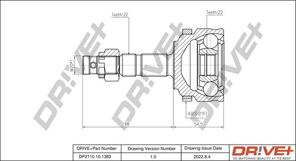 Dr!ve+ DP2110.10.1383 - Joint Kit, drive shaft autospares.lv