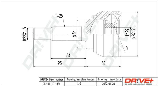 Dr!ve+ DP2110.10.1334 - Joint Kit, drive shaft autospares.lv