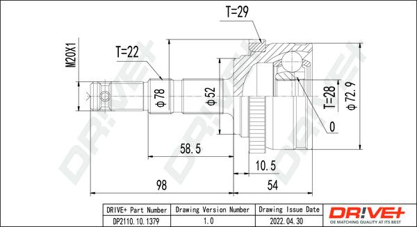 Dr!ve+ DP2110.10.1379 - Joint Kit, drive shaft autospares.lv