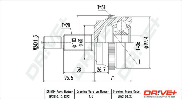 Dr!ve+ DP2110.10.1372 - Joint Kit, drive shaft autospares.lv