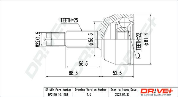 Dr!ve+ DP2110.10.1208 - Joint Kit, drive shaft autospares.lv