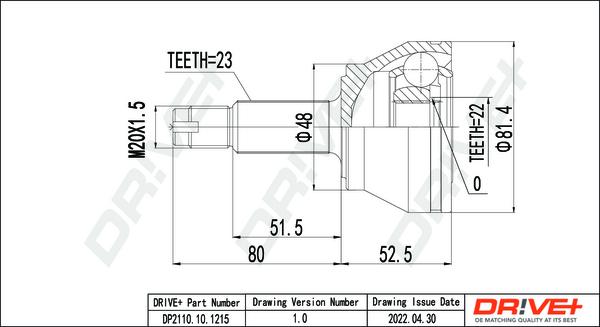 Dr!ve+ DP2110.10.1215 - Joint Kit, drive shaft autospares.lv