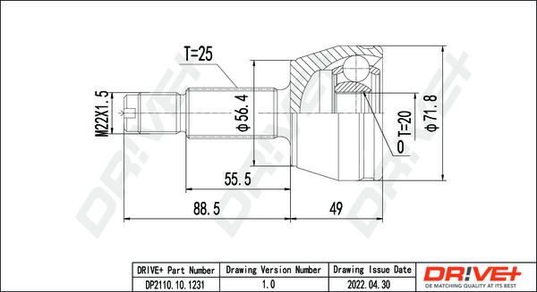 Dr!ve+ DP2110.10.1231 - Joint Kit, drive shaft autospares.lv