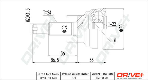 Dr!ve+ DP2110.10.1223 - Joint Kit, drive shaft autospares.lv