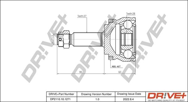 Dr!ve+ DP2110.10.1271 - Joint Kit, drive shaft autospares.lv