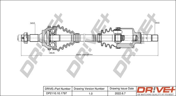Dr!ve+ DP2110.10.1797 - Drive Shaft autospares.lv