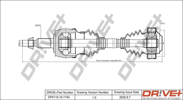 Dr!ve+ DP2110.10.1743 - Drive Shaft autospares.lv