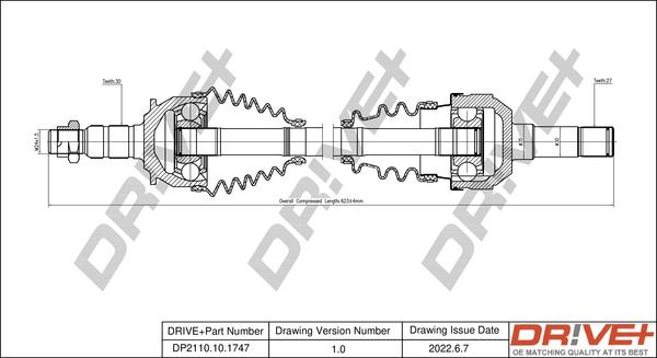 Dr!ve+ DP2110.10.1747 - Drive Shaft autospares.lv