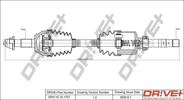 Dr!ve+ DP2110.10.1757 - Drive Shaft autospares.lv